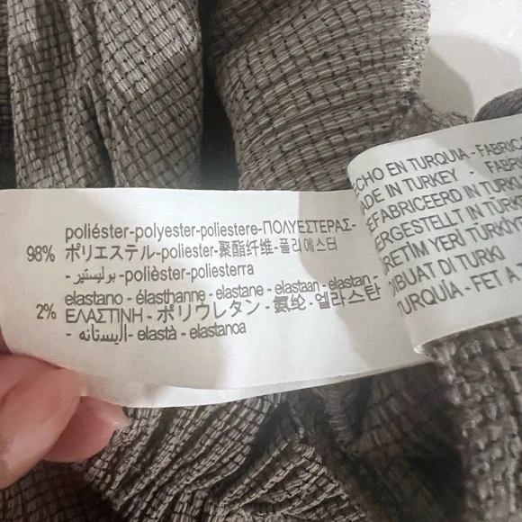 ZARA Women’s brown/grayish Texture  Wide Trouser Size Medium - Picture 9 of 15